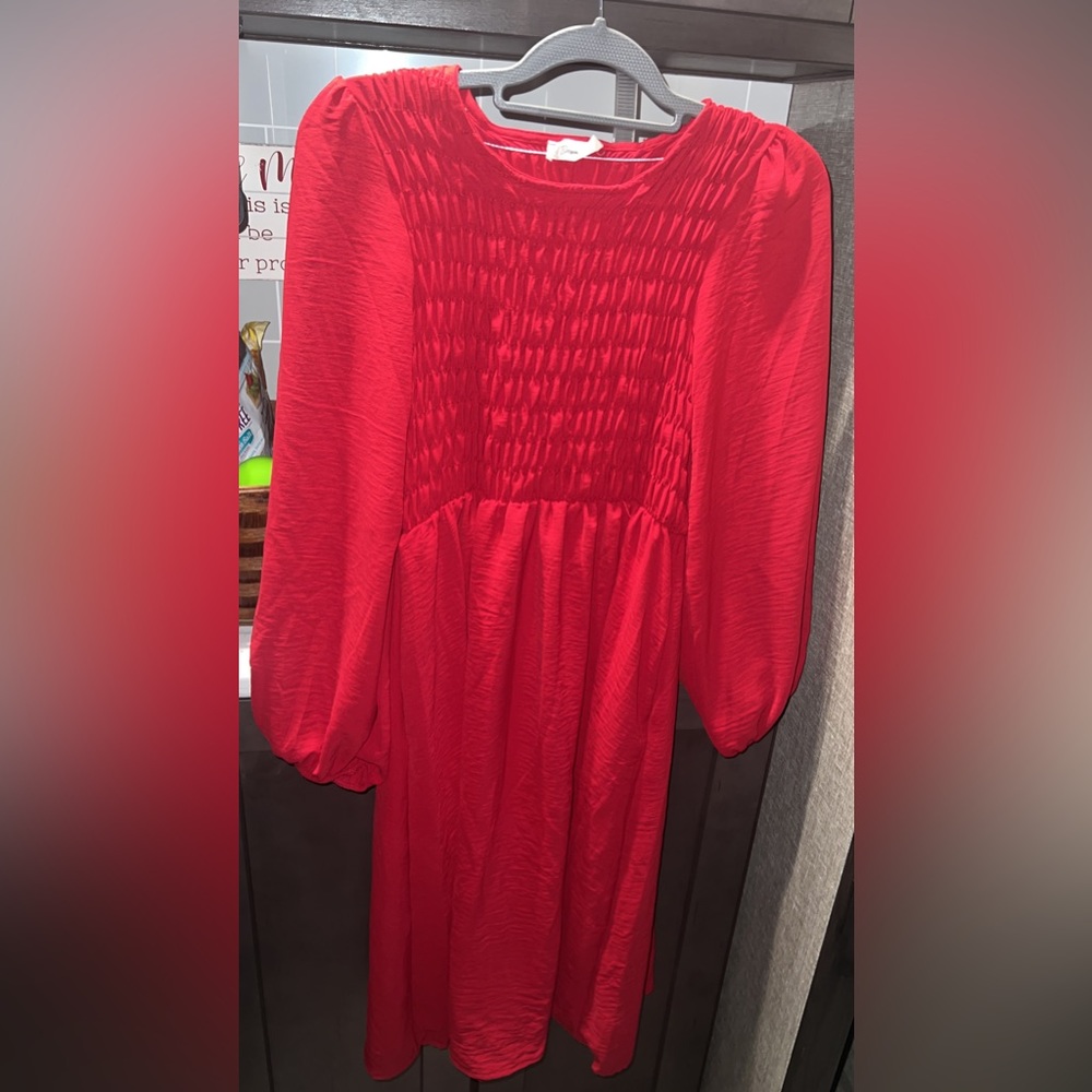 Long sleeve red dress